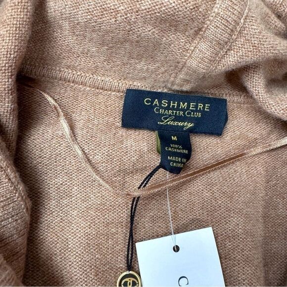 Cashmere Hooded Open Poncho Cardigan M - Picture 3 of 4